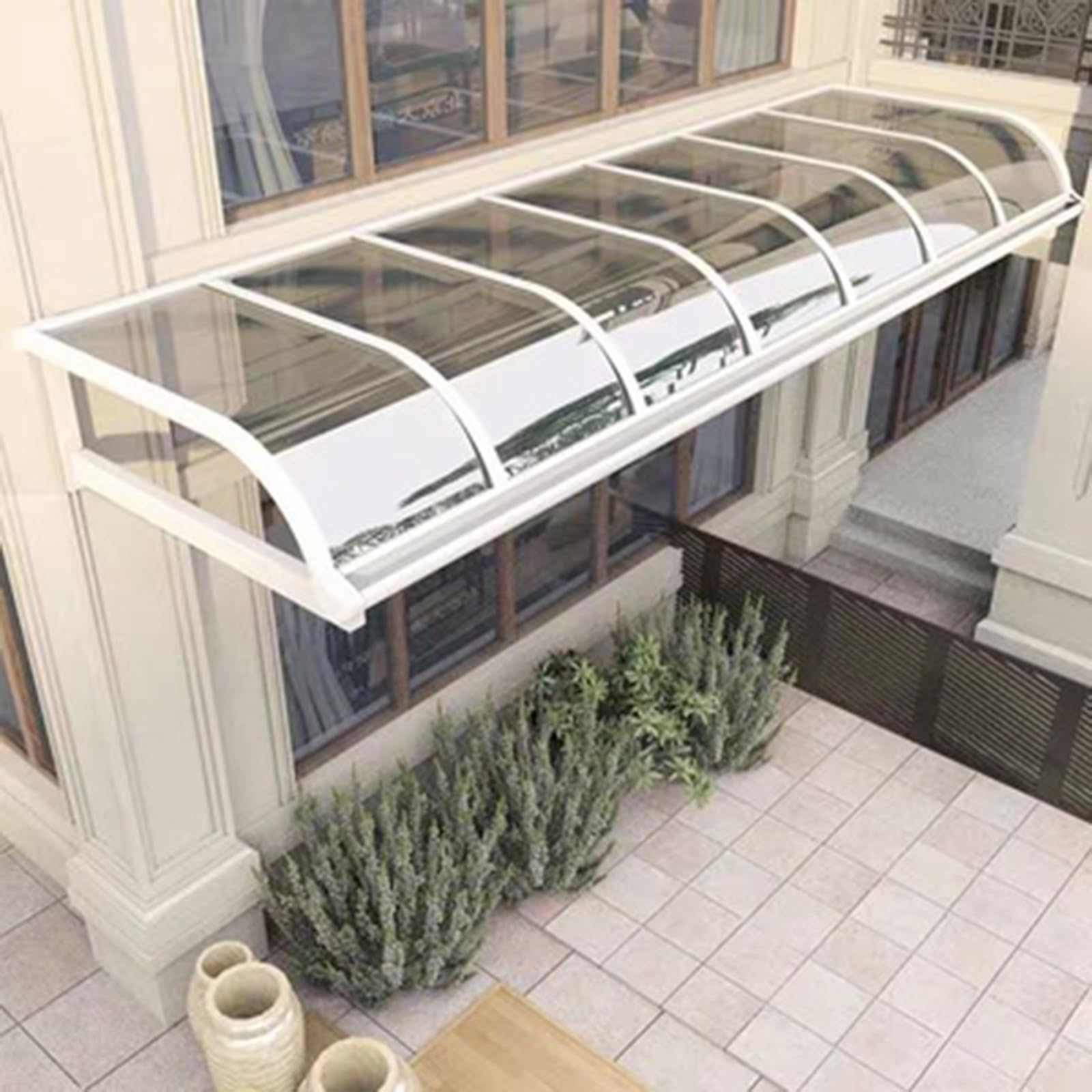 Láminas de policarbonato resistentes para uso en exteriores, paneles transparentes de invernadero, ideales para patios, pérgolas y cobertizos, fácil de cortar (155 x 399 cm)