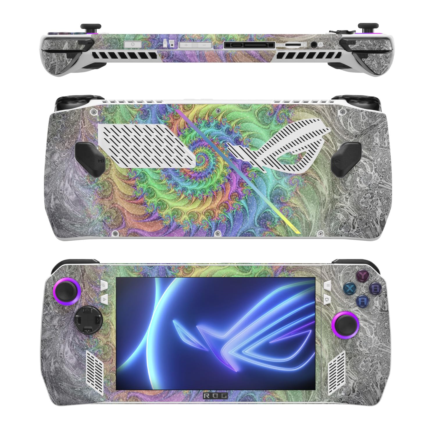 MightySkins Glossy Glitter Skin Compatible with Asus ROG Ally - Tripping | Protective, Durable High-Gloss Glitter Finish | Easy to Apply, Remove, and Change Styles