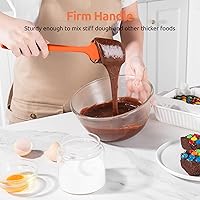 Vista 8 de U-Taste Juego de espátulas de silicona de alta resistencia al calor de 600ºF y juego de espátulas de glaseado compensadas de acero inoxidable 18/0