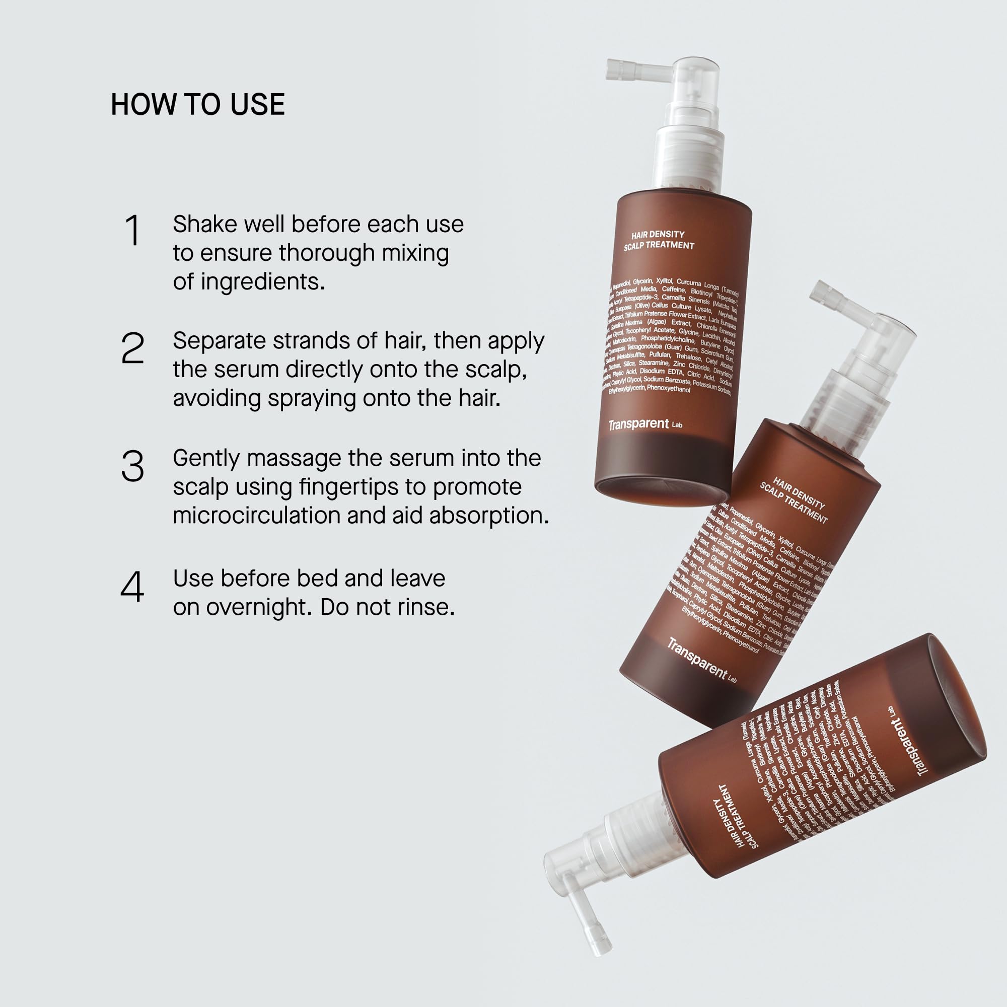 Transparent Lab Hair Density Scalp Treatment 50 ml – Anticaduta, stimola la crescita, aumenta la densità dei capelli e aiuta a ridurre i capelli bianchi grazie alla caffeina e ai peptidi