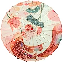 Oshhni Classical Chinese Japanese Silk Dancing Umbrella Oriental Parasol 32" Oiled Paper for Dance Recitals