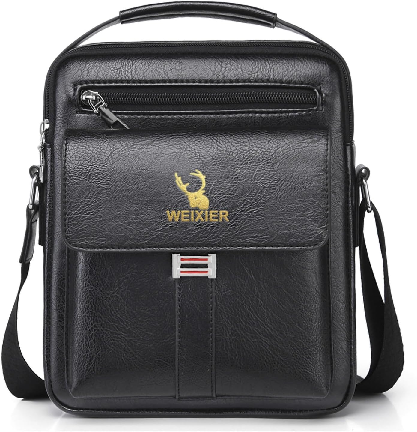 Messenger Bag for Men Crossbody Shoulder Purse Small Vintage PU Leather Satchel Pouch Side Crossover Handbag