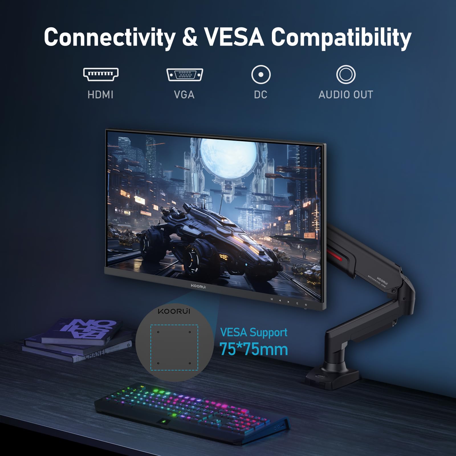 Snapklik.com : 24 Inch Computer Monitor, FHD 1080p IPS 100Hz, 75 X 75 ...