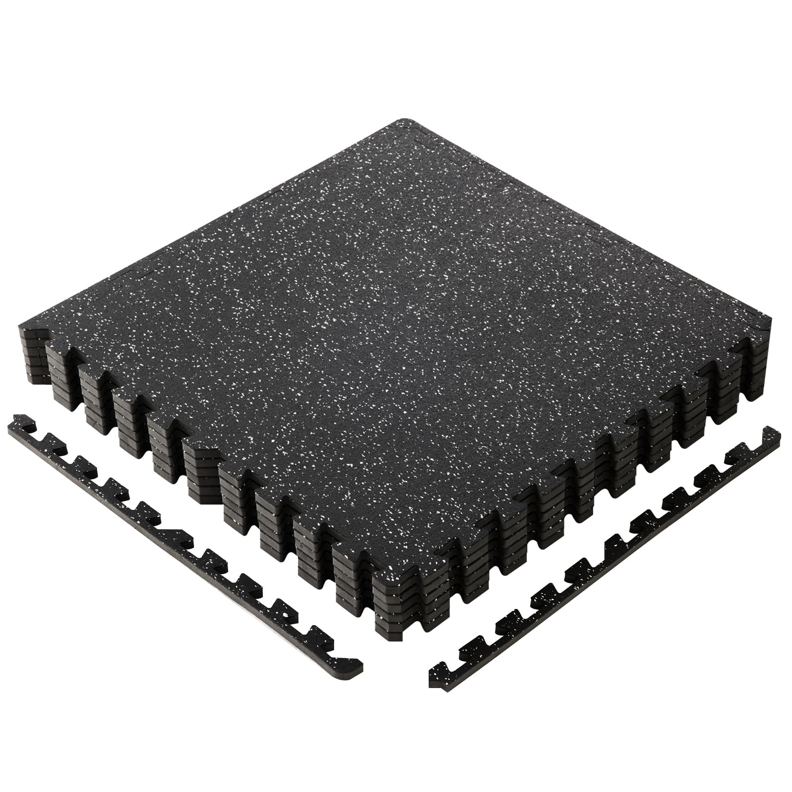 Sweetcrispy Interlocking Rubber Floor Tiles Gym Flooring for Home Gym Mat 1 2 Inch Thick Rubber Mats for
