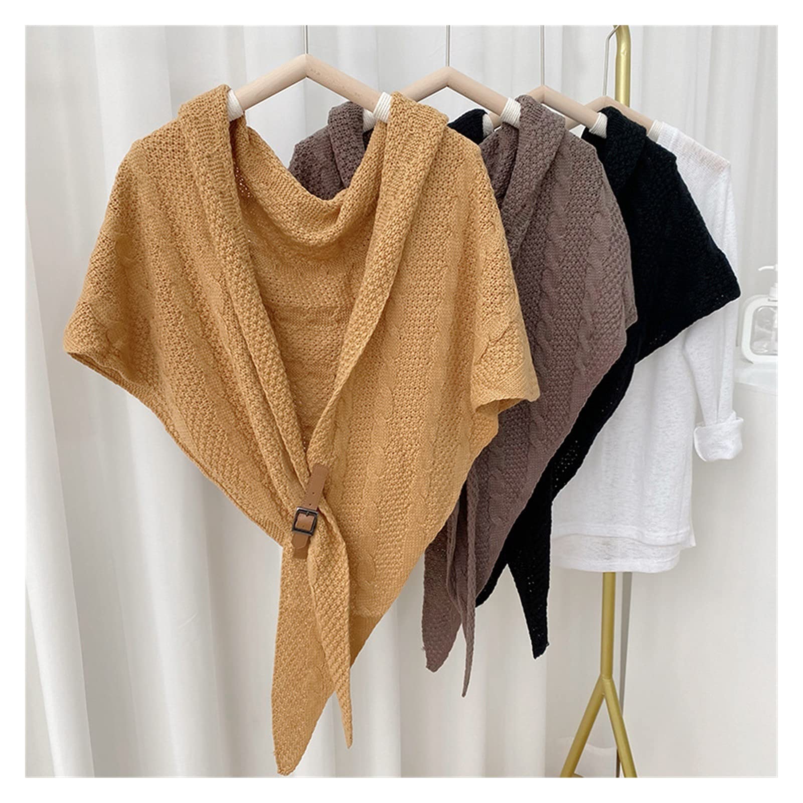 Bufandas para Mujer Las Mujeres Bufanda de la Cachemira Hijab Wrap sólido Chales Femme Diadema Hijabs Suave Poncho Capes Bufandas de Cachemira Bufanda de Invierno Premium (Color : 4)