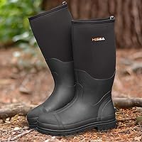Vista 8 de HISEA - Botas de trabajo para hombre, botas de lluvia de neopreno, botas para barro con suela aislante