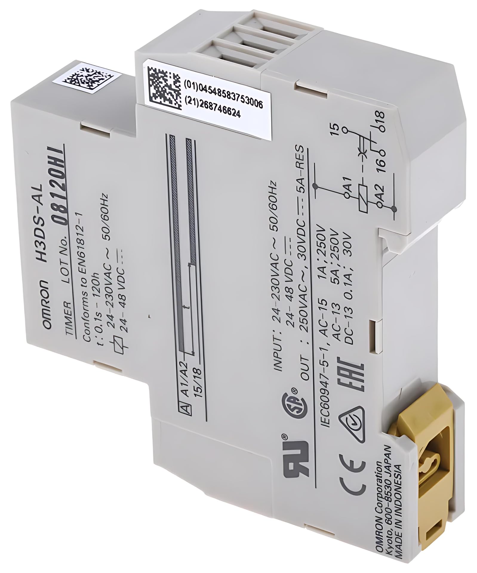 H3DS-AL | 670944 | OMRON ON-DELAY Minuterie 0,1S-120H 24-230VAC/24-48VDC