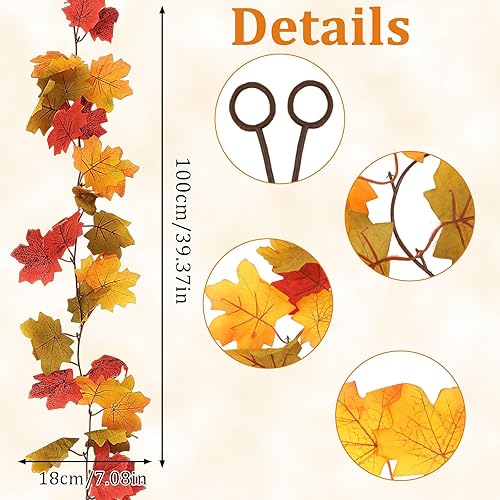 Miniatura 2 de Jaciya Juego de 51 piezas de decoración de hojas de otoño, decoraciones de Acción de Gracias, mini calabazas para decorar guirnaldas de otoño para