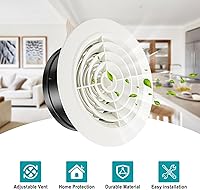 Vista 6 de HG Power - Rejilla de ventilación de Soffit de 6 pulgadas, cubierta de ventilación redonda con persiana, cubiertas de ventilación ajustables