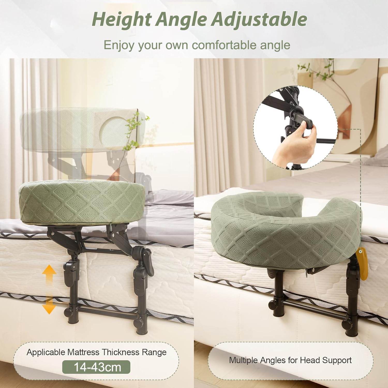Poggiatesta massaggiante per letto, cuscino da massaggio portatile per posizione prona, Supporto facciale massaggiante regolabile