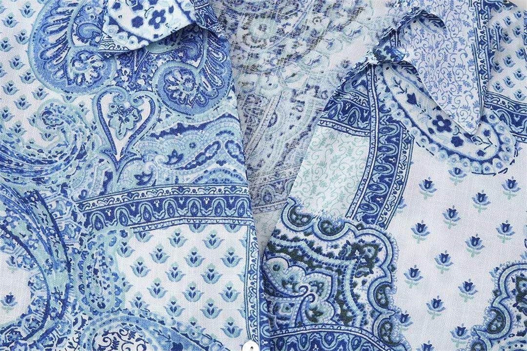 Set di camicia a maniche lunghe da donna stampata con elastico in vita pantaloni larghi larghi set comodo