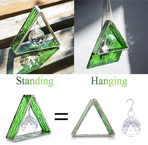Miniatura 4 de Decoración de prisma de bola de cristal, vitral, atrapa el sol, colgante, adorno, decoración de pared de mesa para el hogar