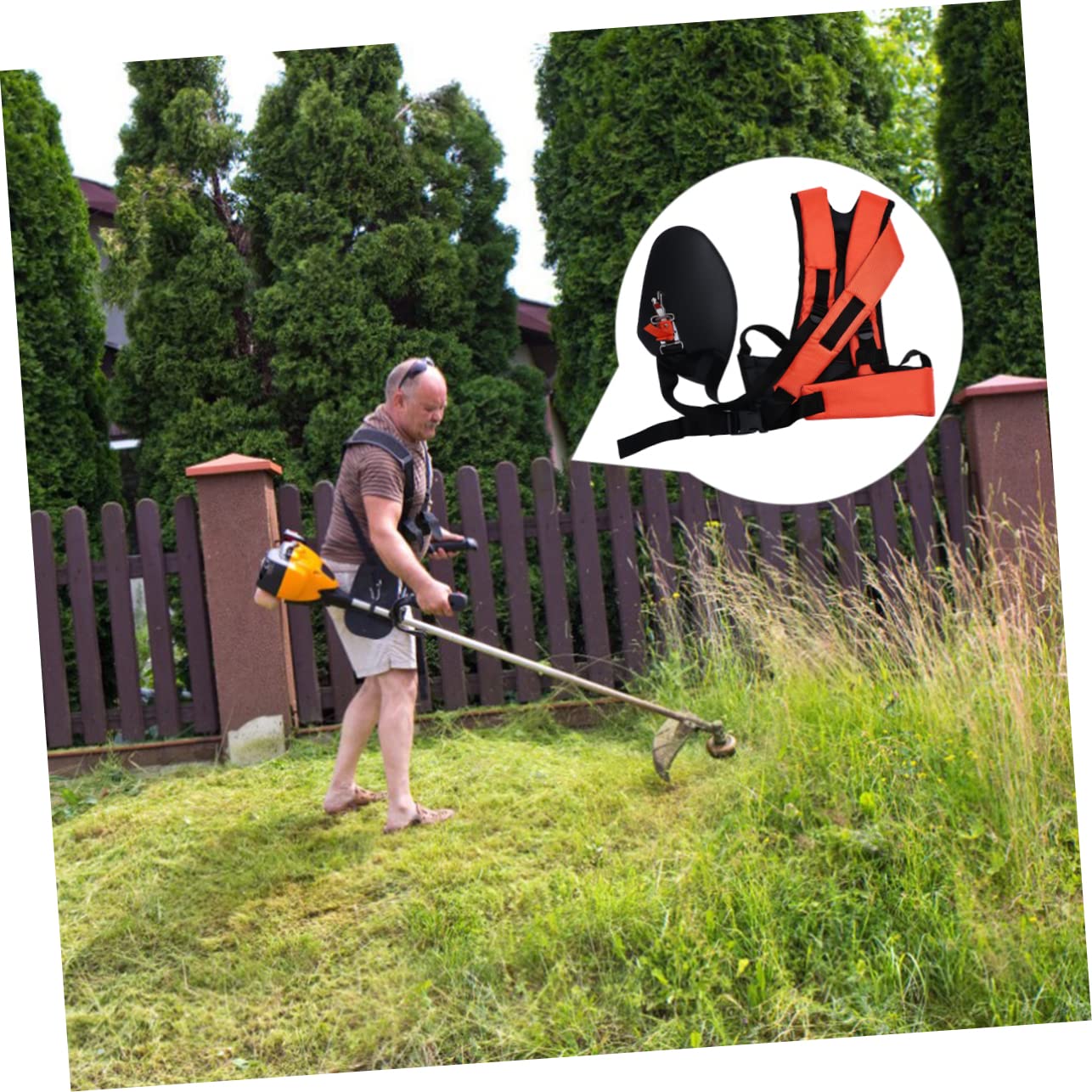 Toddmomy Imbracatura Imbottita per Decespugliatore Doppia Tracolla Resistente e Antiusura Regolabile per Utensili Elettrici Pesanti per Agricoltura e Giardino