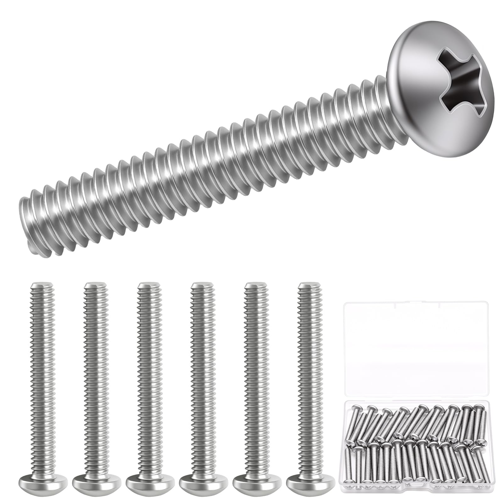 Twidec 102pc Machine Screws - Stainless Steel -10