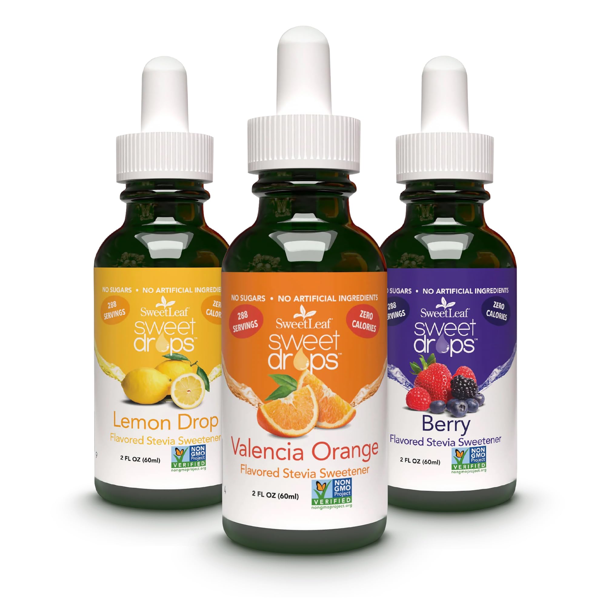 SweetLeaf Sweet Drops- Flavored Stevia Liquid Sweetener, Organic Stevia Extract, Zero Calorie, Gluten Free, Keto Friendly, Non GMO, Natural Flavor, Sugar Alternative- Variety Pack, 2 Fl Oz (Pack of 3)