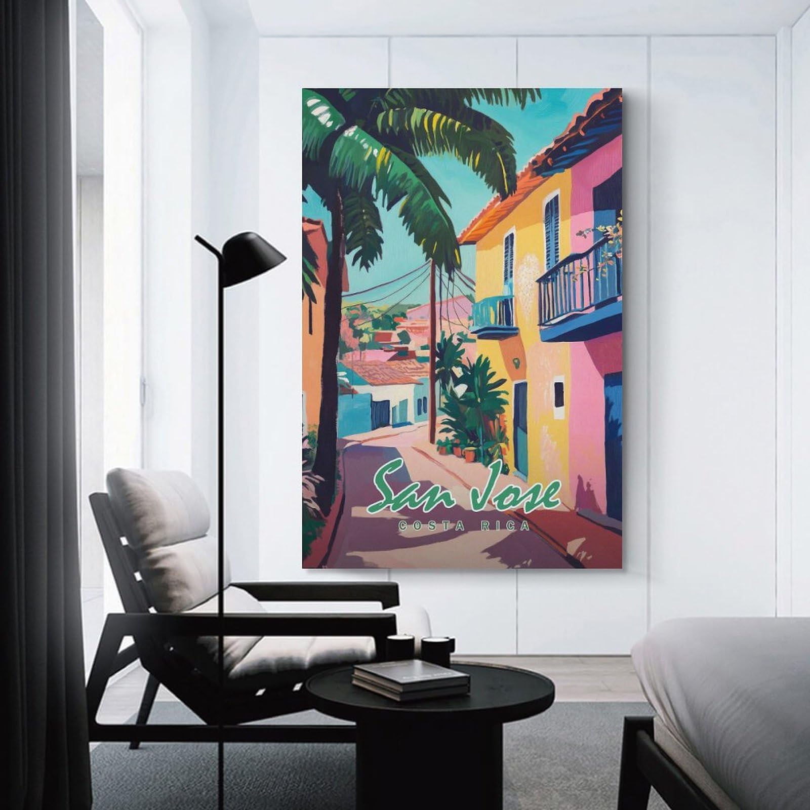 Junmoney San Jose, Costa Rica Painting Decorative Wall Artwork 24x36inch(60x90cm), for Living Room, Lounge Or Sitting Room, A Home Accent with Warm Character