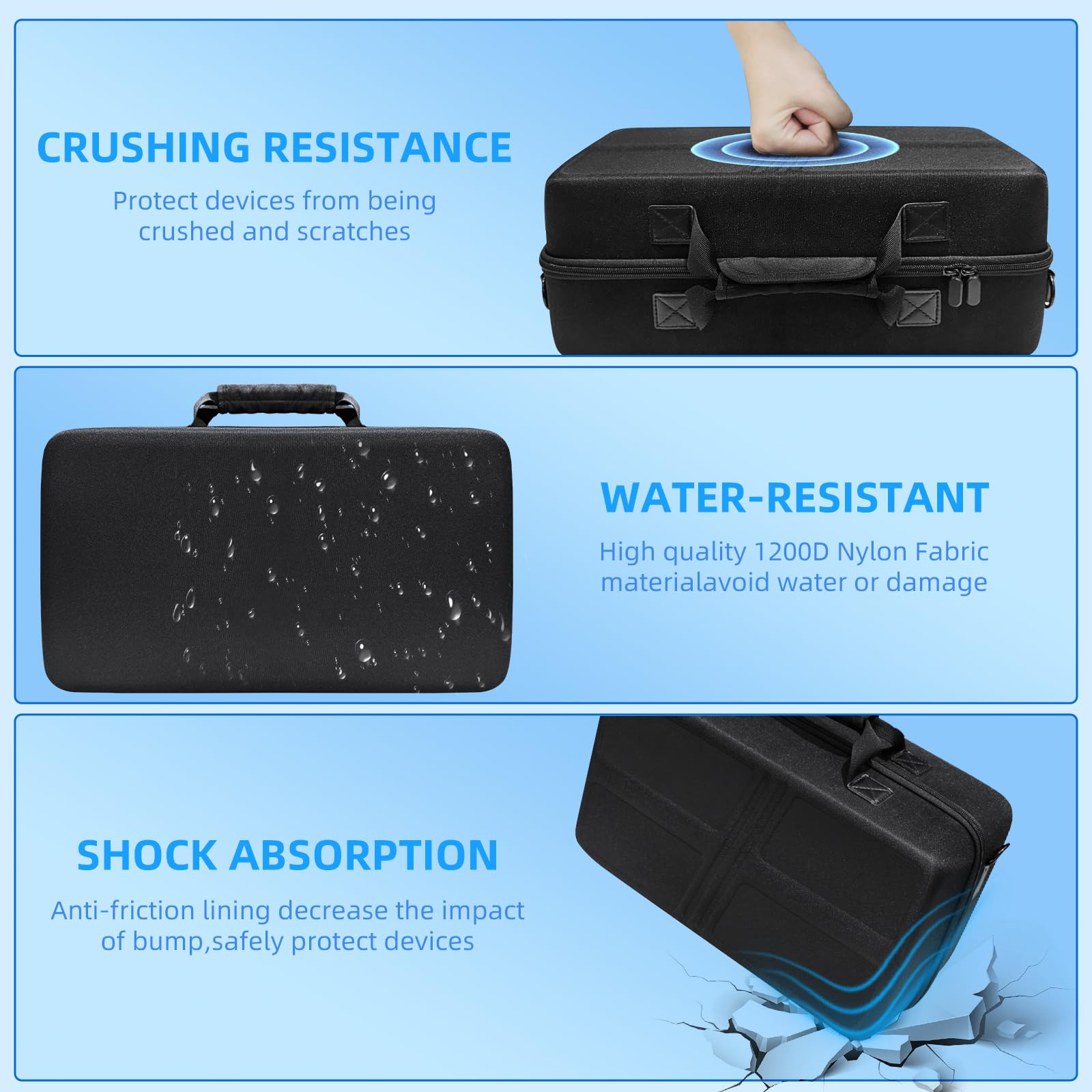 Generico Custodia da trasporto Borsa portatile antiurto Custodia protettiva da viaggio Grande capacità per PS5 pro Borsa a tracolla Console Controller Accessori