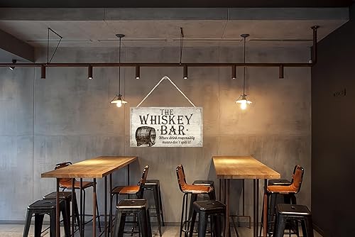 Miniatura 5 de TOMATO FANQIE Placa de whisky vintage para colgar en el hogar, bar, pub, hombre, cueva, regalo de cumpleaños para él, 10 x 5 pulgadas (US-G021)