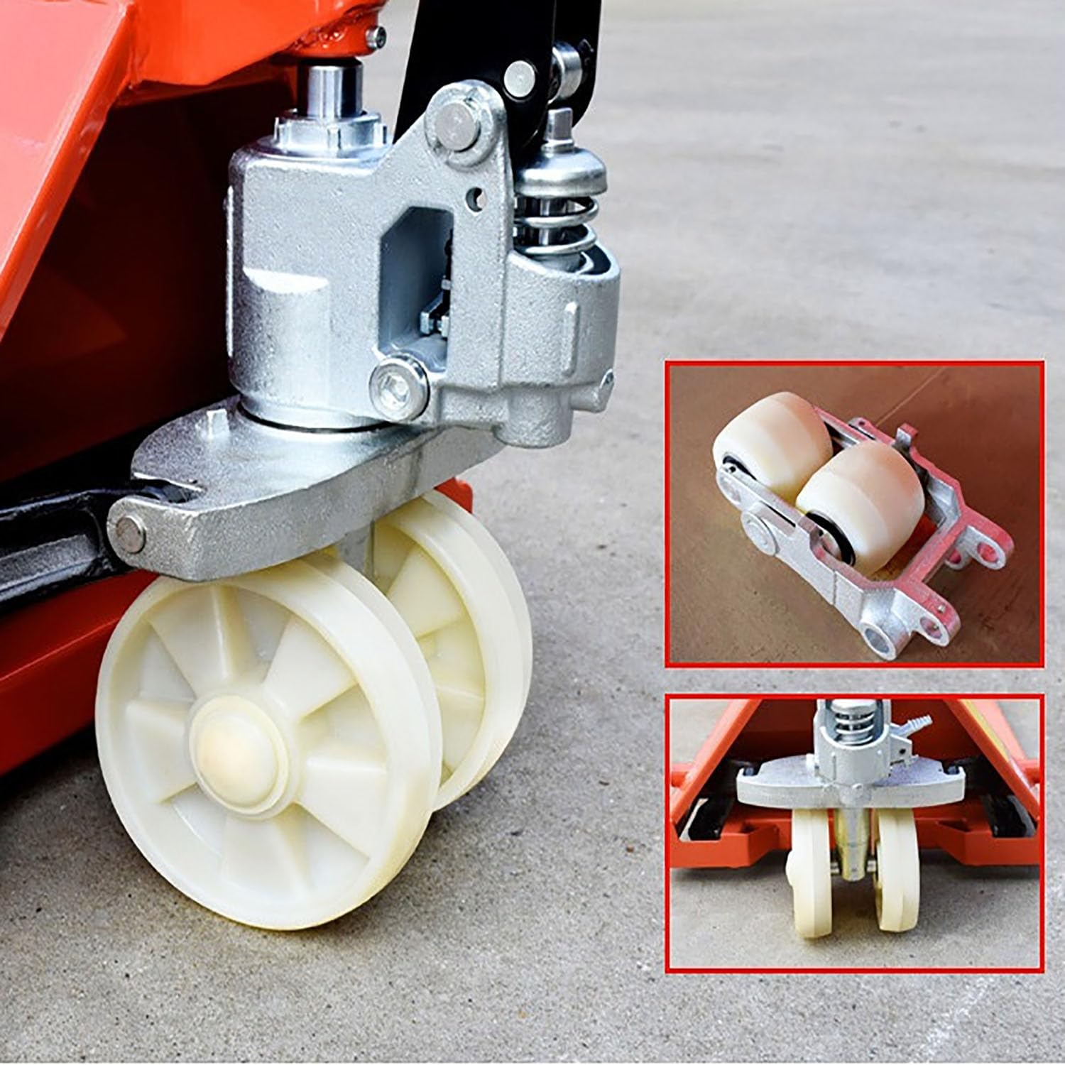 2 Piezas Ruedas para Transpaleta de Nailon 180 x 50mm,con Rodamientos de Bolas,para Transpaletas Carros de Transporte Transportadores de Material