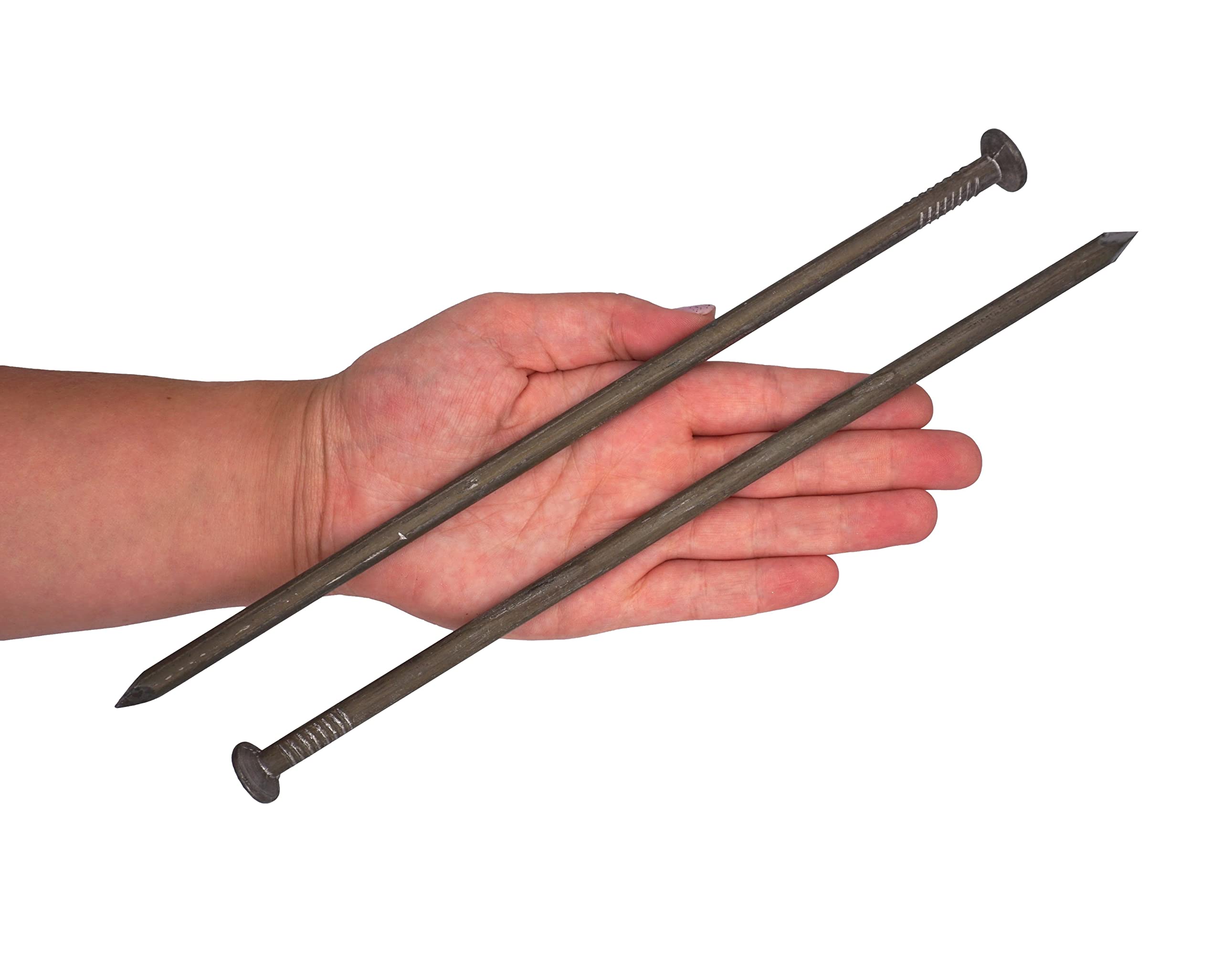 SKIR'CO (16 piezas) Clavos de construcción de acero 7,6 x 260 mm, cabeza redonda plana, clavos de alambre comunes multiusos para madera