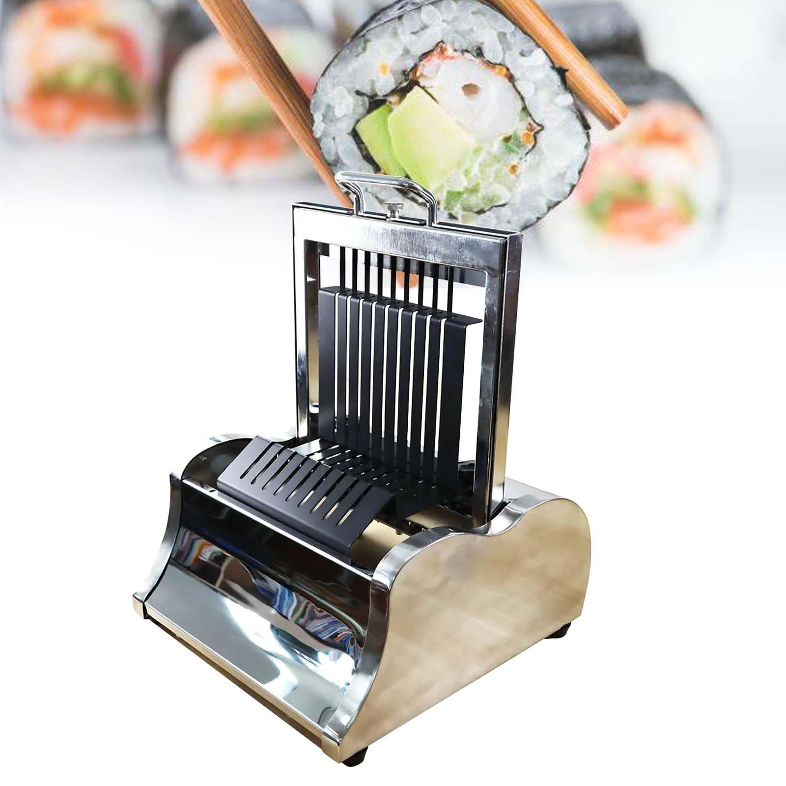 OLSKFUH Sushi Roll Cutting Machine, Stainless Steel Onigiri Slicer, Countertop Rice Ball Forming Slicer, For Kitchen Diy,10Segments