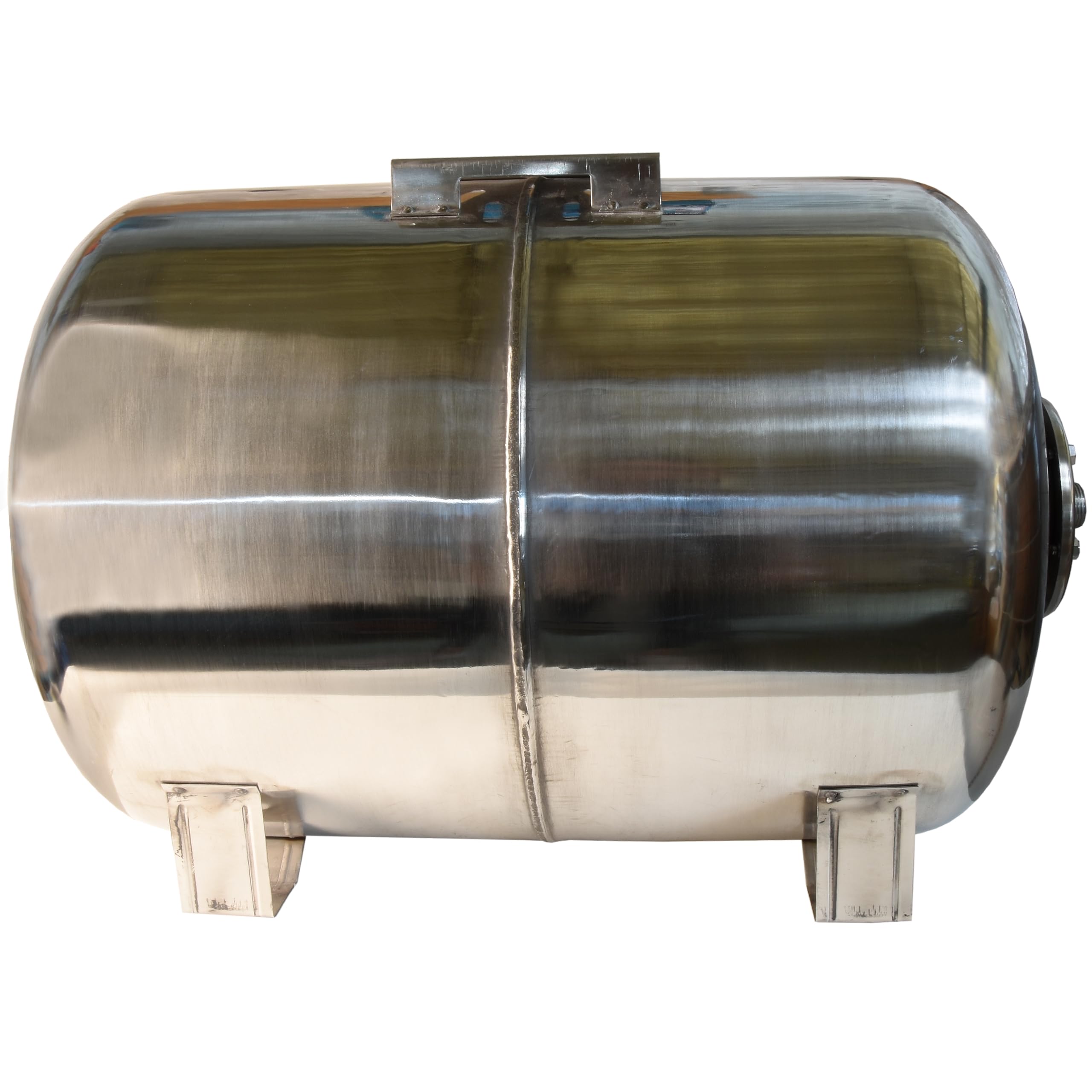 Réservoir à Vessie Sous Pression 100L - Groupe de Surpression - Rccordement 1" - Cuve Ballon en Acier Inoxydable INOX - pour Pompe Domestique, Pompe de Puit - Suppresseur Pompe - Horizontal 100 Litres