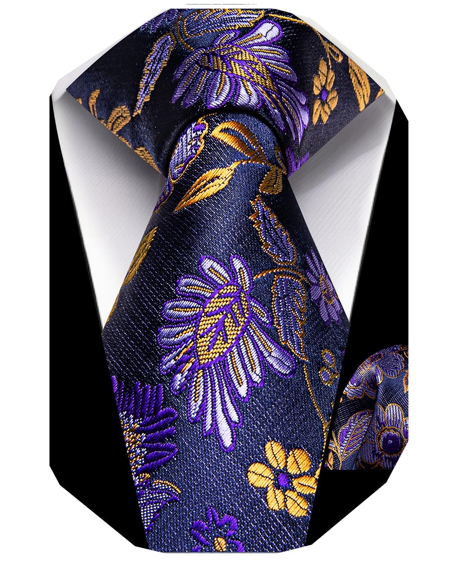 YourTies Boys Tie Silk Self Kids Necktie Pocket Square Set with Gift Box