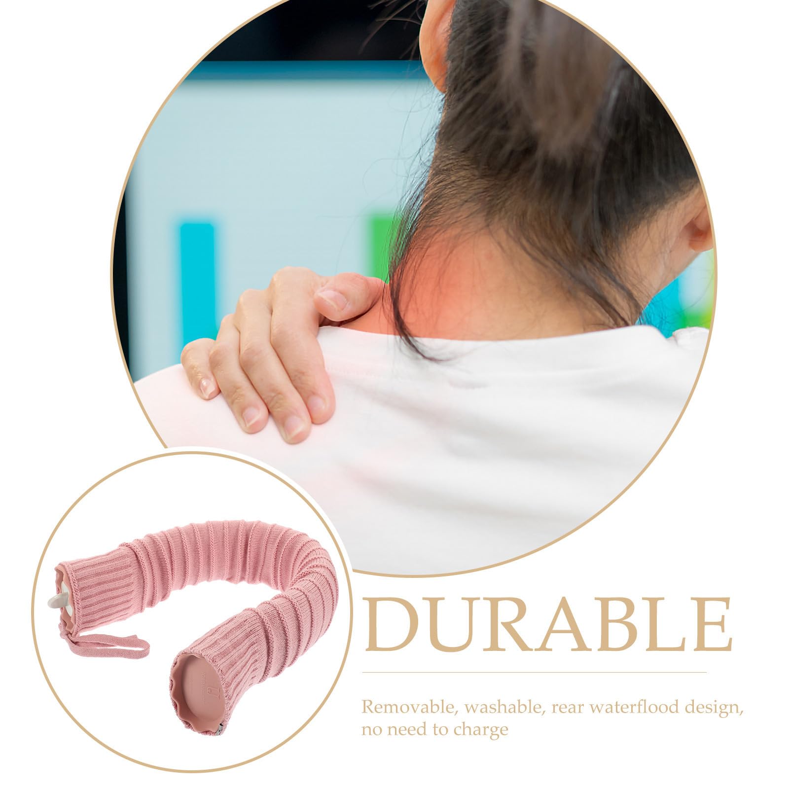 iplusmile Bolsa de Agua Caliente en Forma Cuello Silicona y Tejido, Resistente a Fugas y Conservación del Calor, Adecuado para Casa y Viaje en Invierno Color Aleatorio