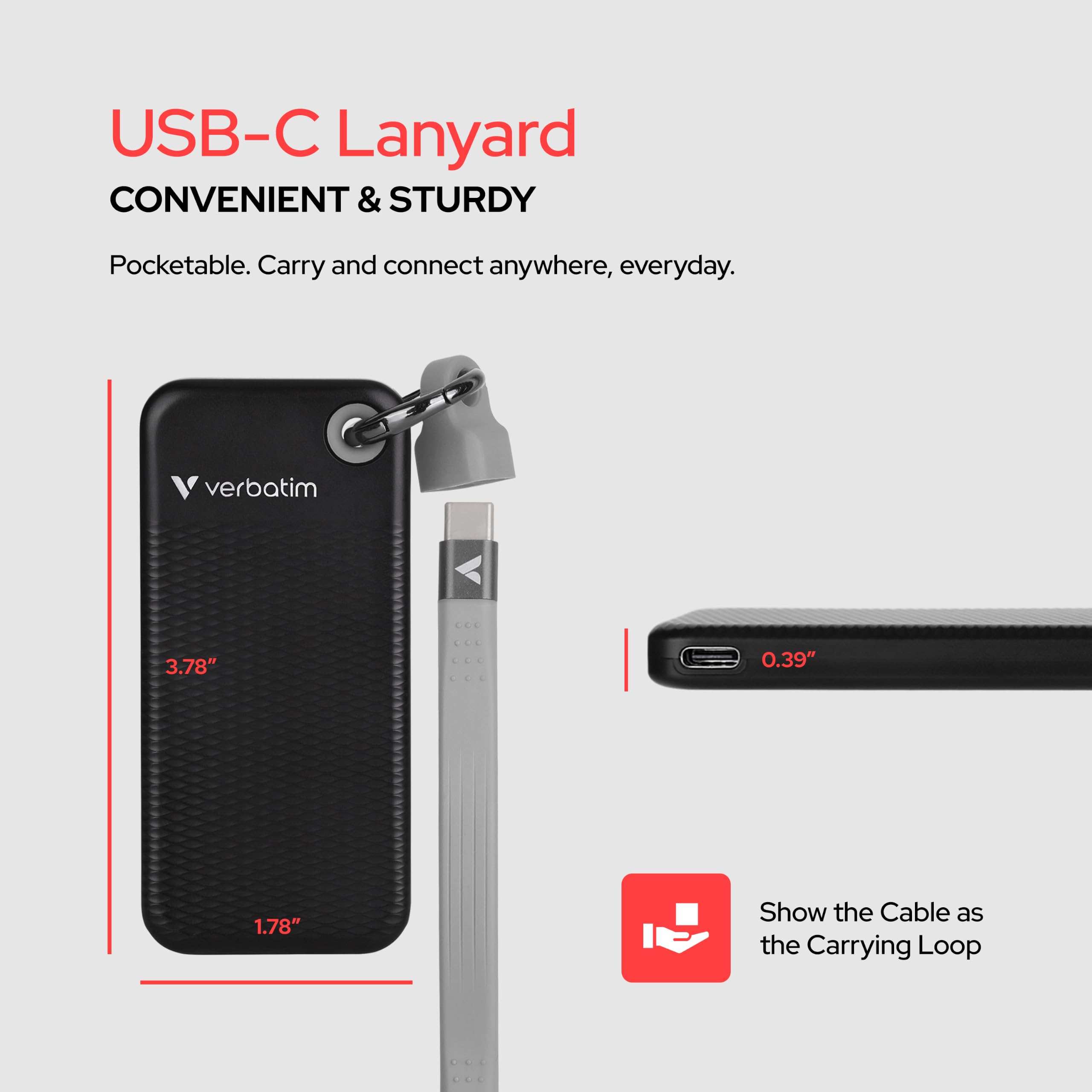 Amazon.com: Verbatim Pocket 512GB External SSD USB 3.2 Gen 2 Up to
