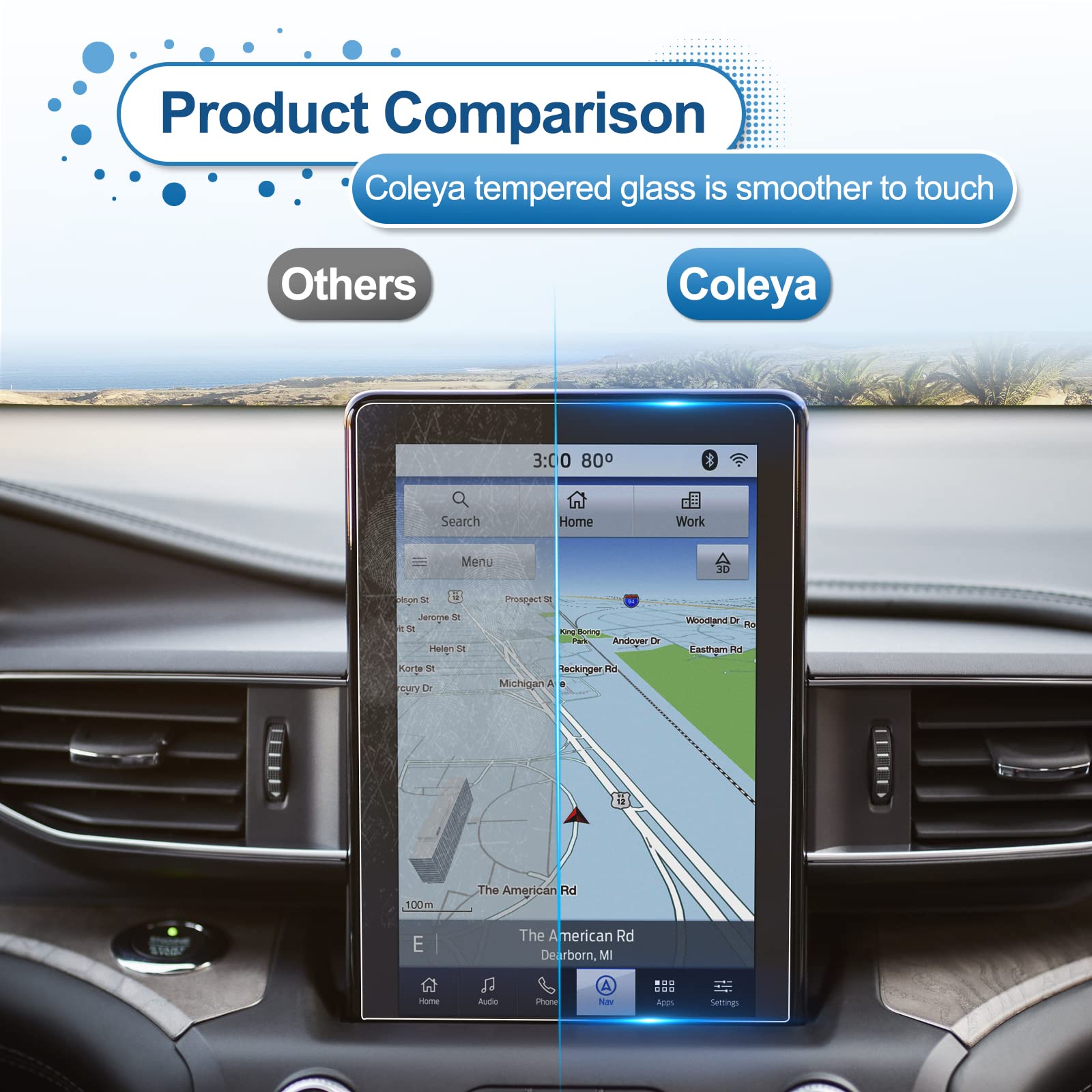 Auto Navigation Displayschutzfolie Panzerglas für Ford Explorer 10.1 Zoll 2019 2020 2021 2022 9H Härte Auto Display Transparent Schutzfolie