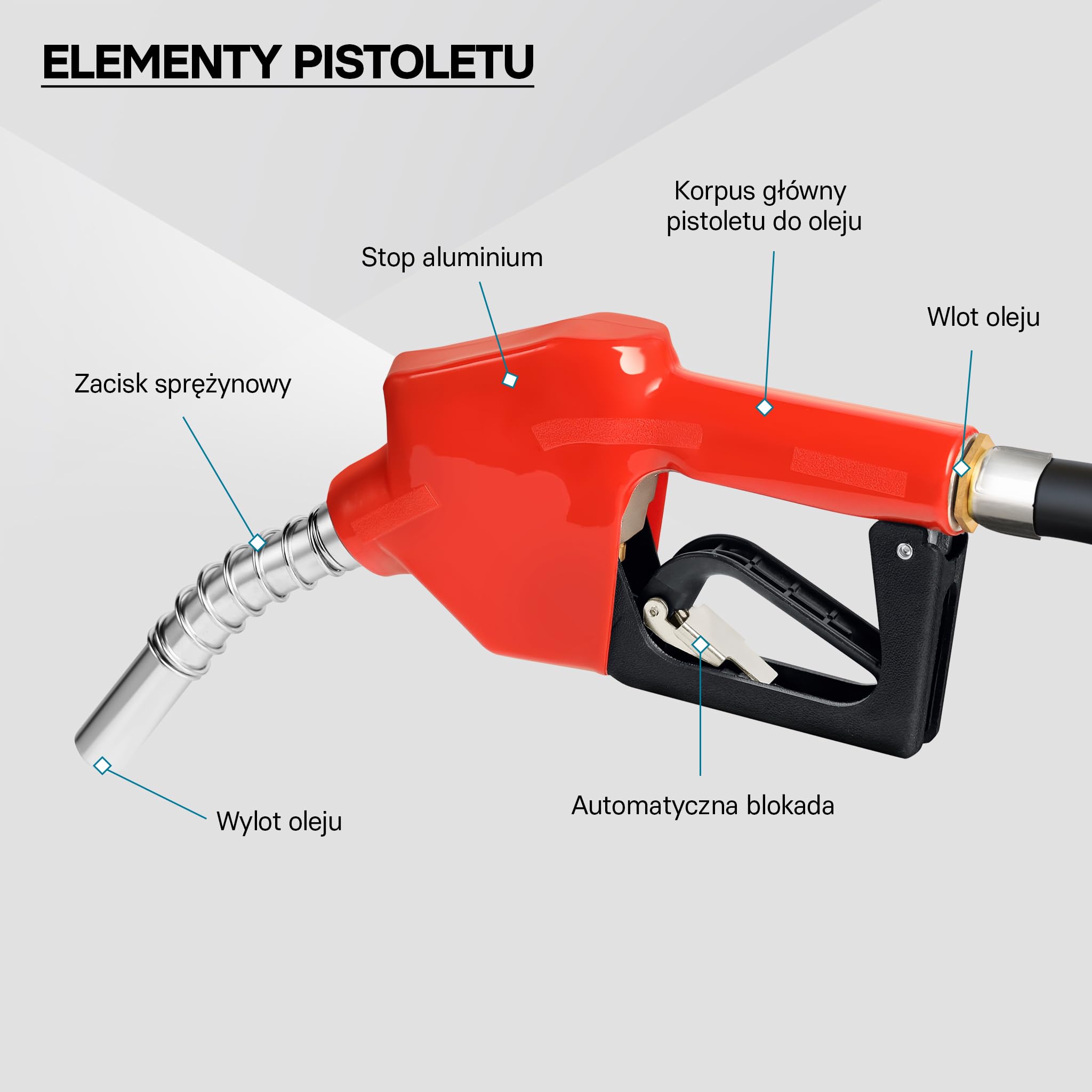 Wiltec Pompa do oleju napędowego i opałowego 550 W 20-60 l/min, samozasysająca 230 V zestaw z wężami i pistoletem