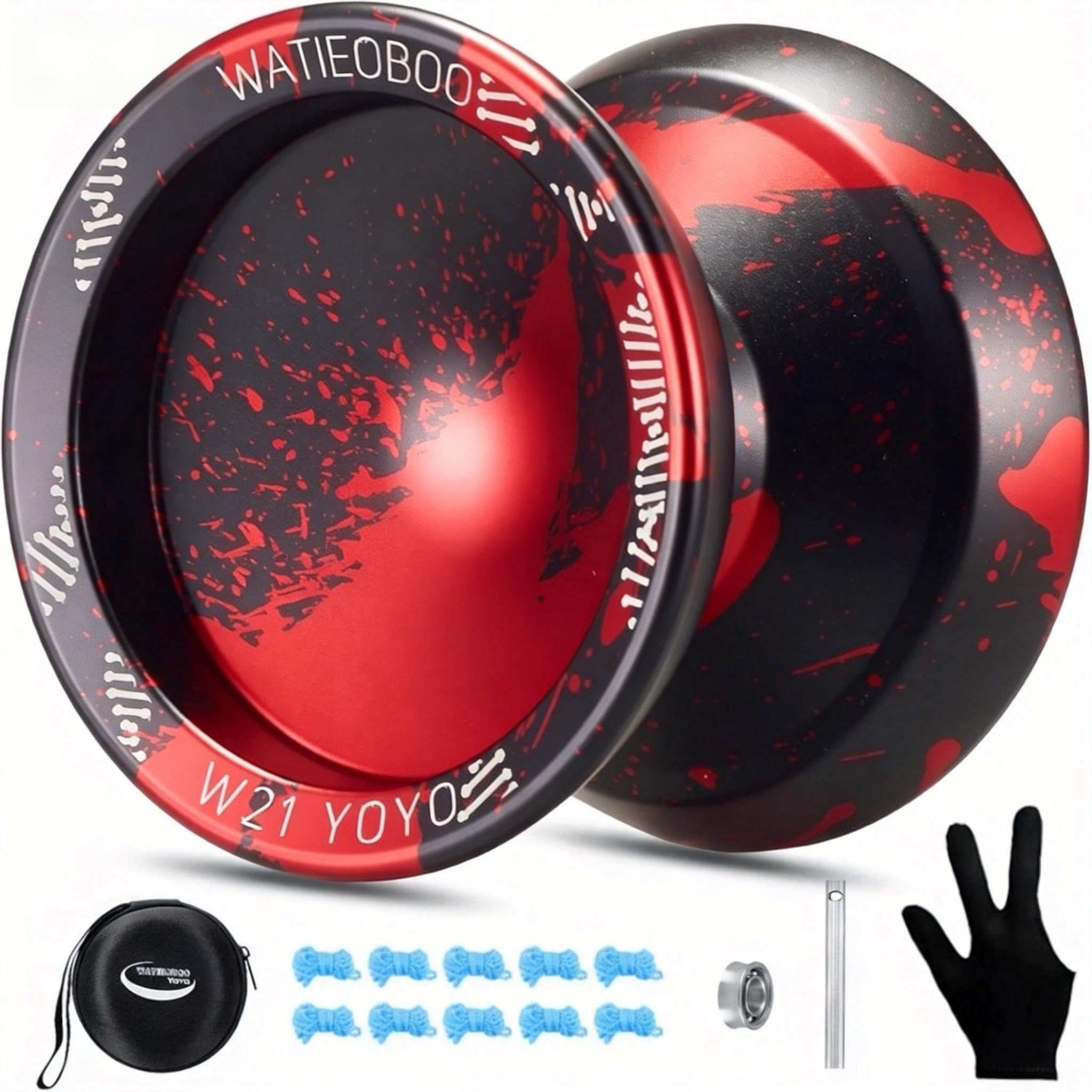 WATIEOBOO W21 Dual Function Finger Spin yoyo Metal Non-Responsive/Responsive Yoyo, Pro Trick Yo-Yo for Beginners and Pros with Center Groove Top