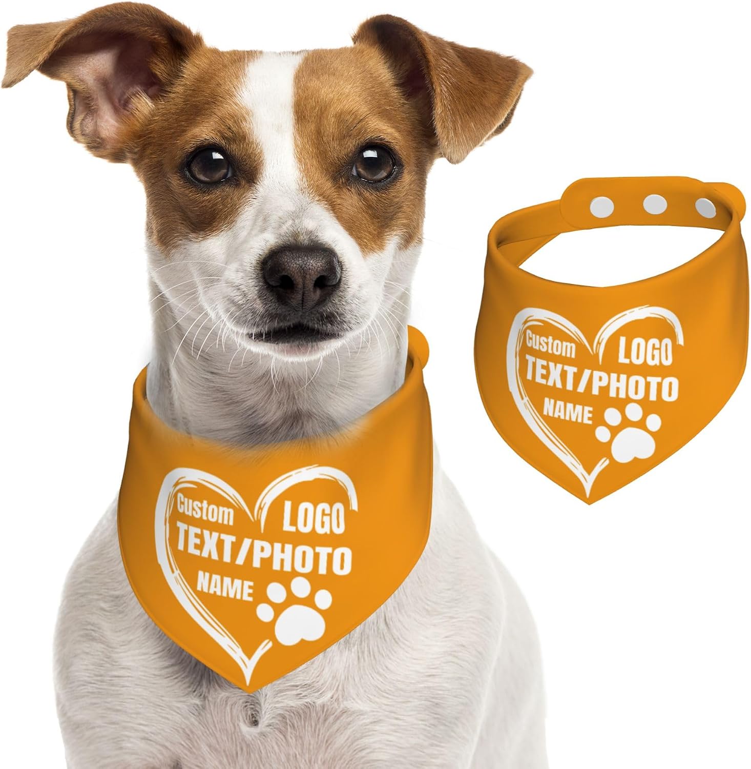 Personalized Dog Bandanas Pet Scarf,Custom Dog Accessories for Small Medium Large Dogs Cats Pets Orange Birthday Gift