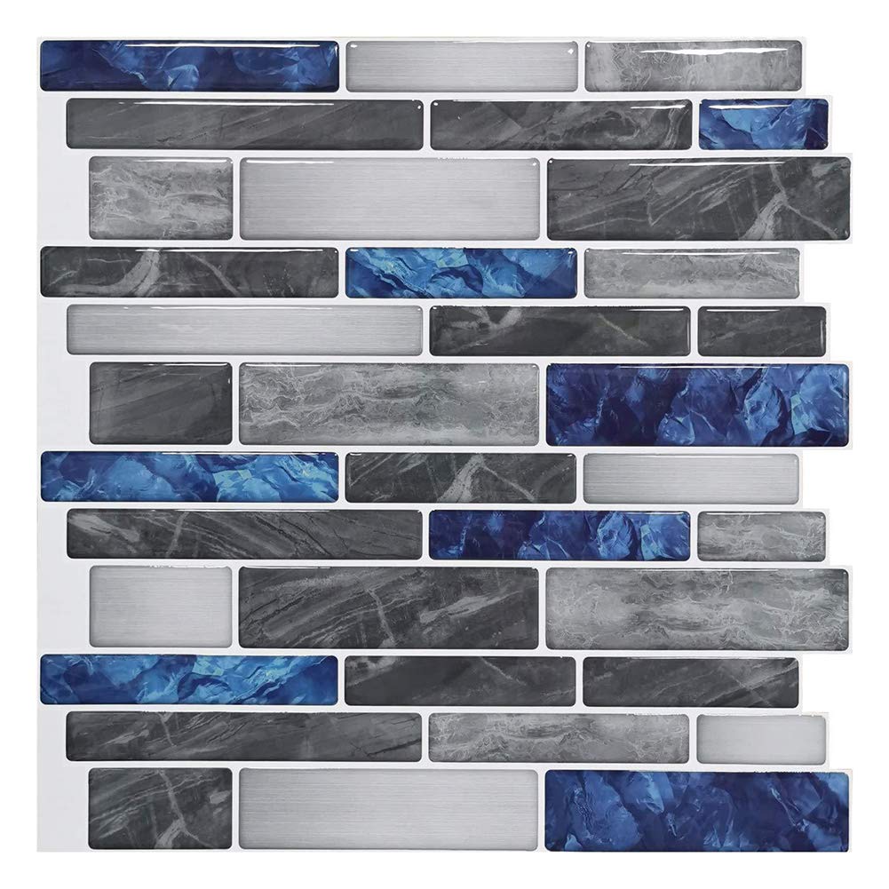 JQDZX Fliesenaufkleber, 3D Mosaik Fliesen Sticker Selbstklebende Klebefolie Küche - Klebefliesen Hitzebeständig Wasserdicht, für Küchen Badezimmerwände oder Arbeitsplatten (E,10pcs)