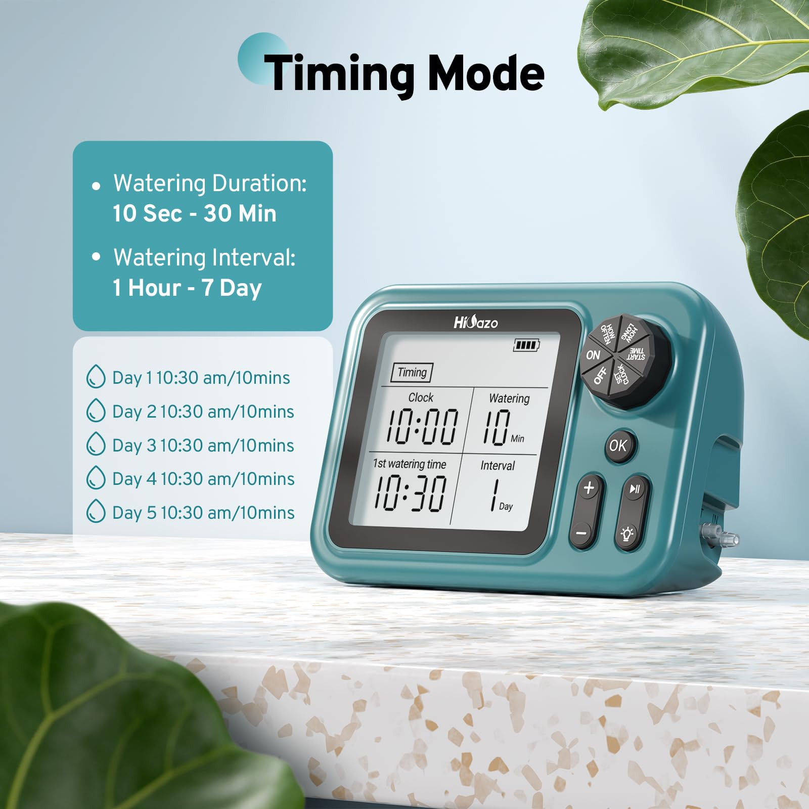 Kit di Irrigazione a Goccia Automatico con Pannello Solare 4W | Pompa 800ml/min per 15 Piante, Batteria 2000mAh, Display LCD 3.5" Programmabile, Valvola Antisifone, per balcone e giardino