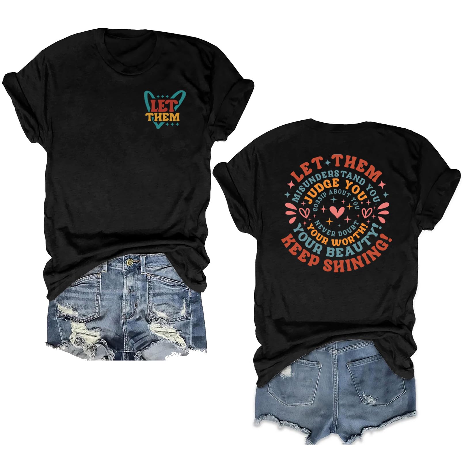 Mental Health Shirt for Women Let Them Misunderstand You Tshirt Cute Heart Motivational Graphic Tee Inspirational Gift