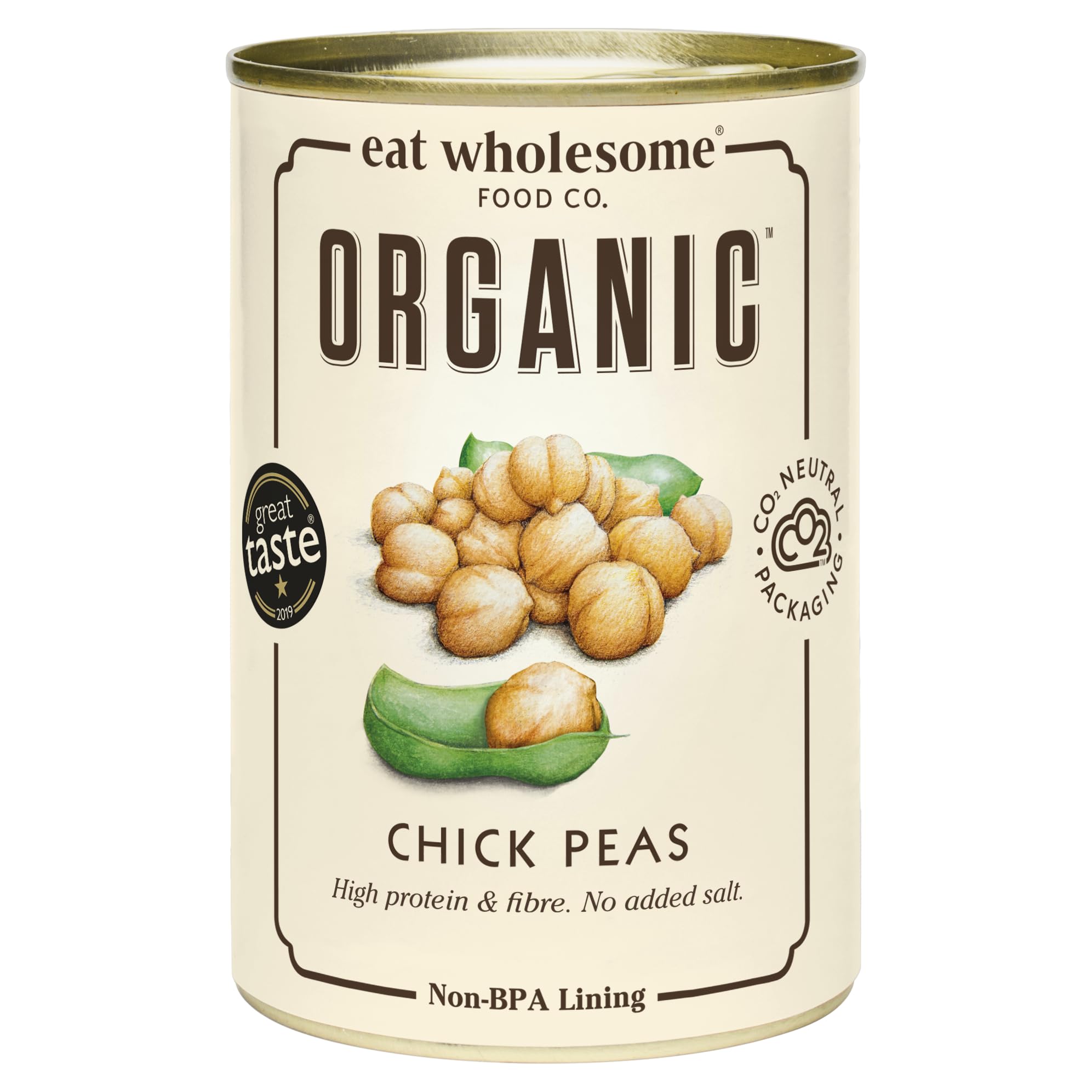 Eat Wholesome Organic Chick Peas 400G – No Added Salt