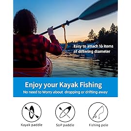 OCEANBROAD Kayak Paddle Leash with D-Ring Stretchable Bungee Strap Lanyard Rope for SUP Kayaking Boating Canoeing Fishing Pole Rod 4-7 Feet Orange 2 Pack