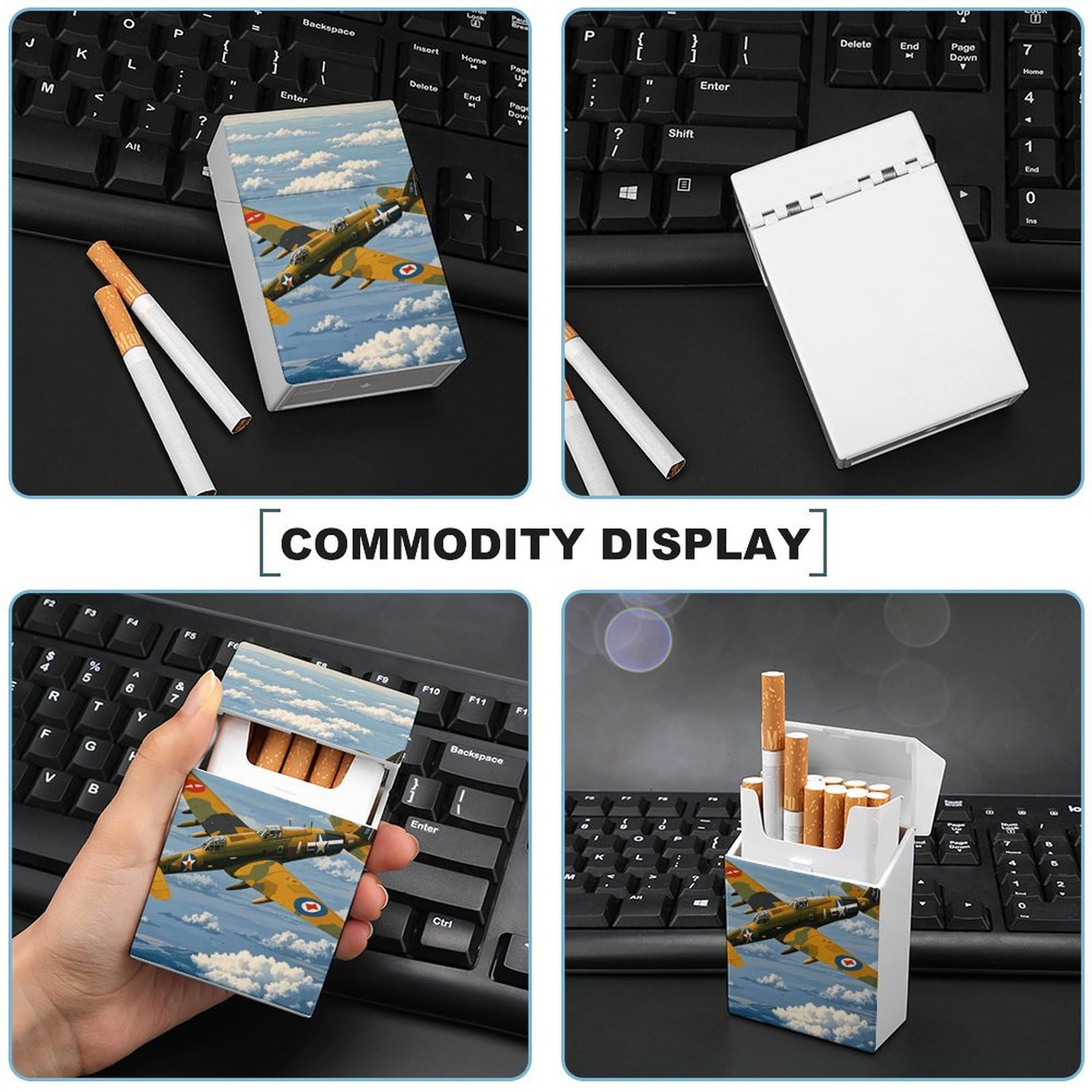 Amazon.com: Cigarette Case Vintage Cigarettes Holder World War 2 Aircraft  Airplane King Size Cigarette Box Waterproof Lightweight Cigarettes  Dispenser for Men Women Smoker Gift : Health & Household