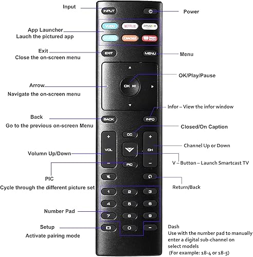 Miniatura 6 de XRT136 - Mando a distancia universal de repuesto compatible con todos los televisores inteligentes Vizio, incluye Serie D Serie M Serie P Serie V
