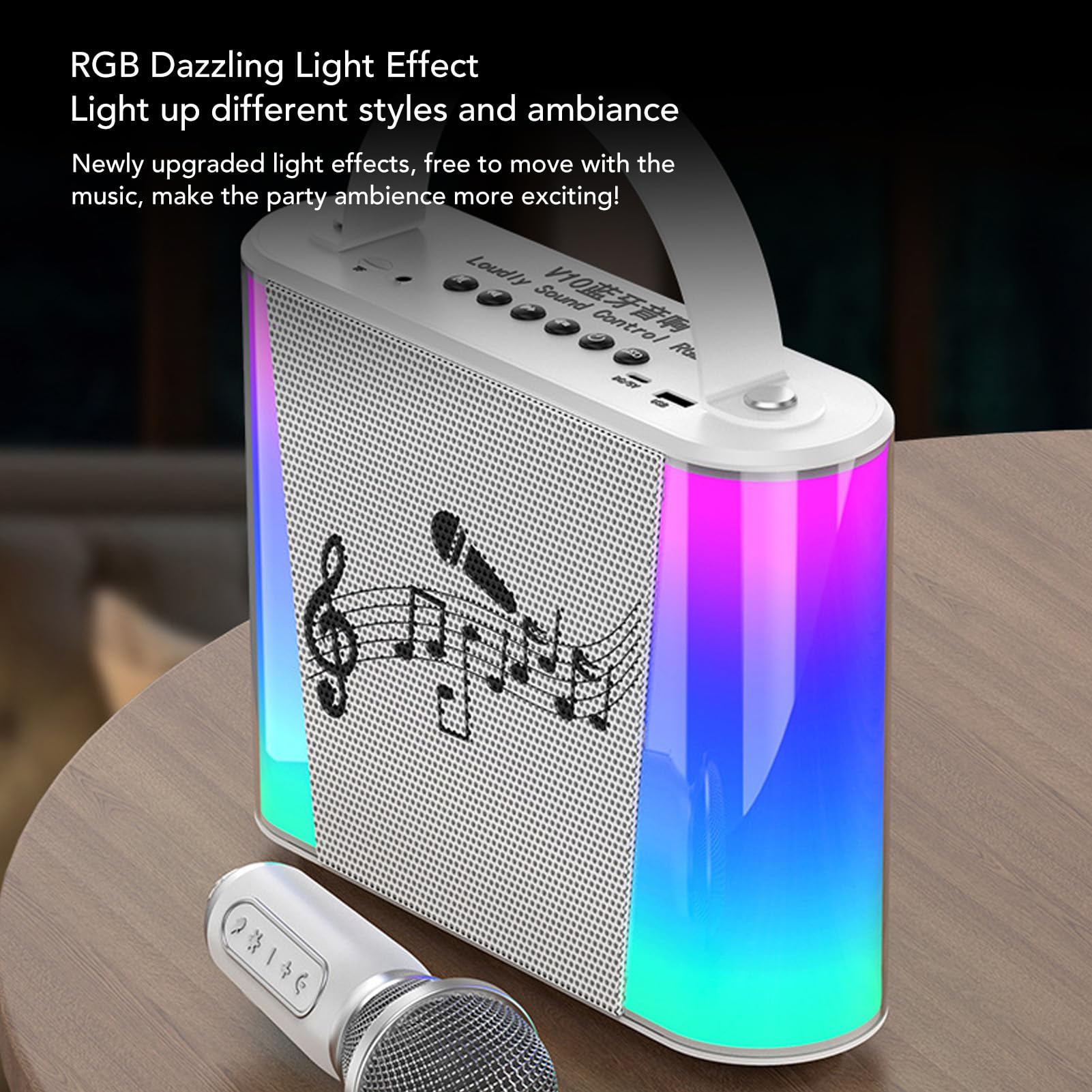 Máquina de Karaoke para niños, Mini micrófono de Karaoke portátil con Bluetooth, Altavoz para Cantar con micrófono para Fiestas en casa, Fiestas de cumpleaños