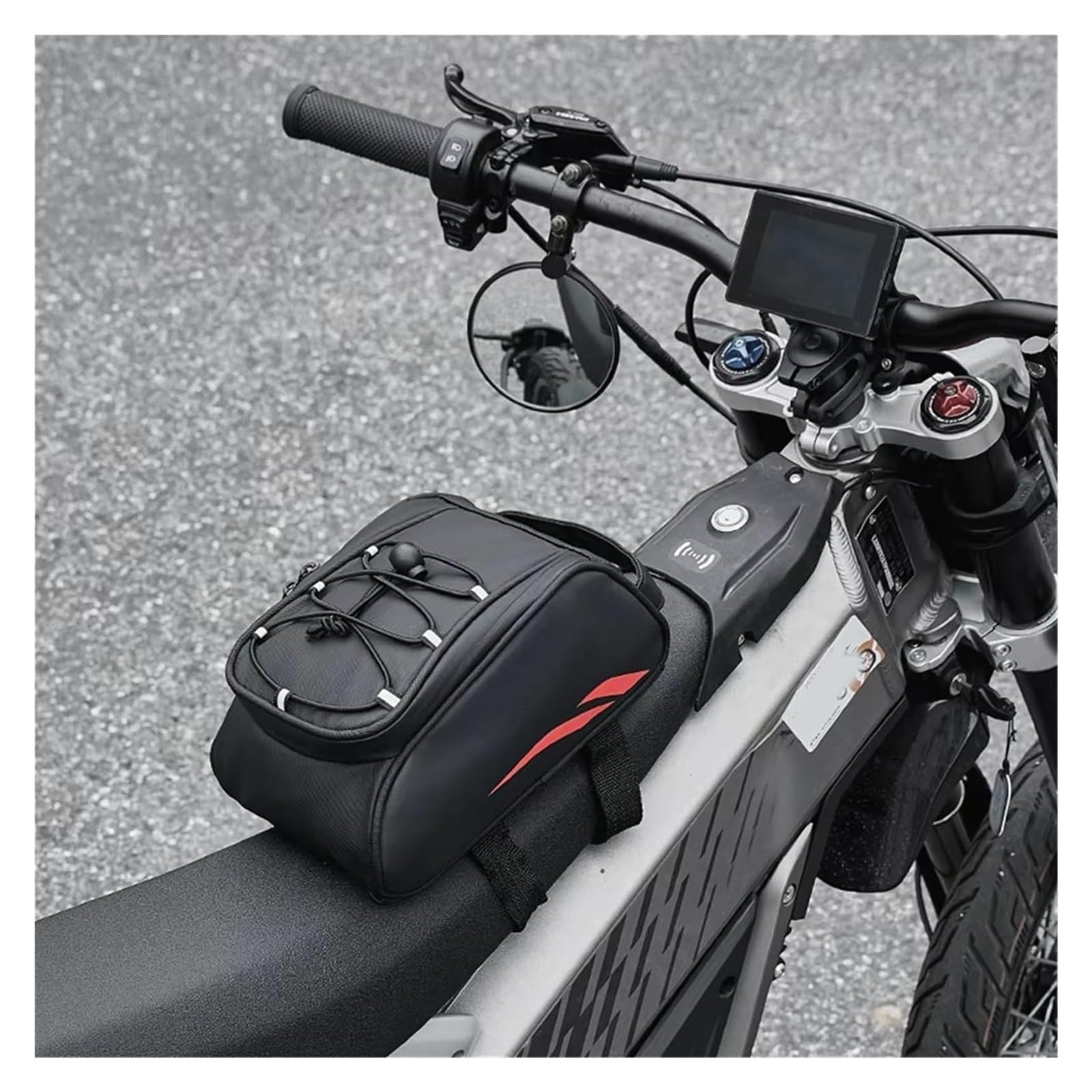 Moto Paraurti Borsa per Surron per Light per Bee per Super73 per Talaria Borsa Portautensili Centrale per Telaio Anteriore per Motocicletta Bagaglio Sella(Red)