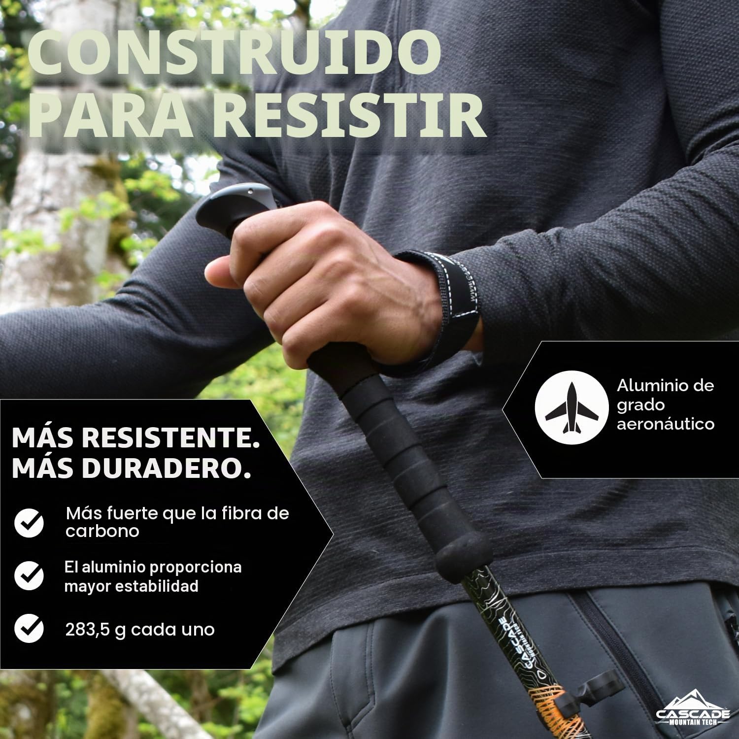 Cascade Mountain Tech Bastones de Senderismo de Aluminio de Bloqueo Rápido - Bastones de senderismo Unisex adulto