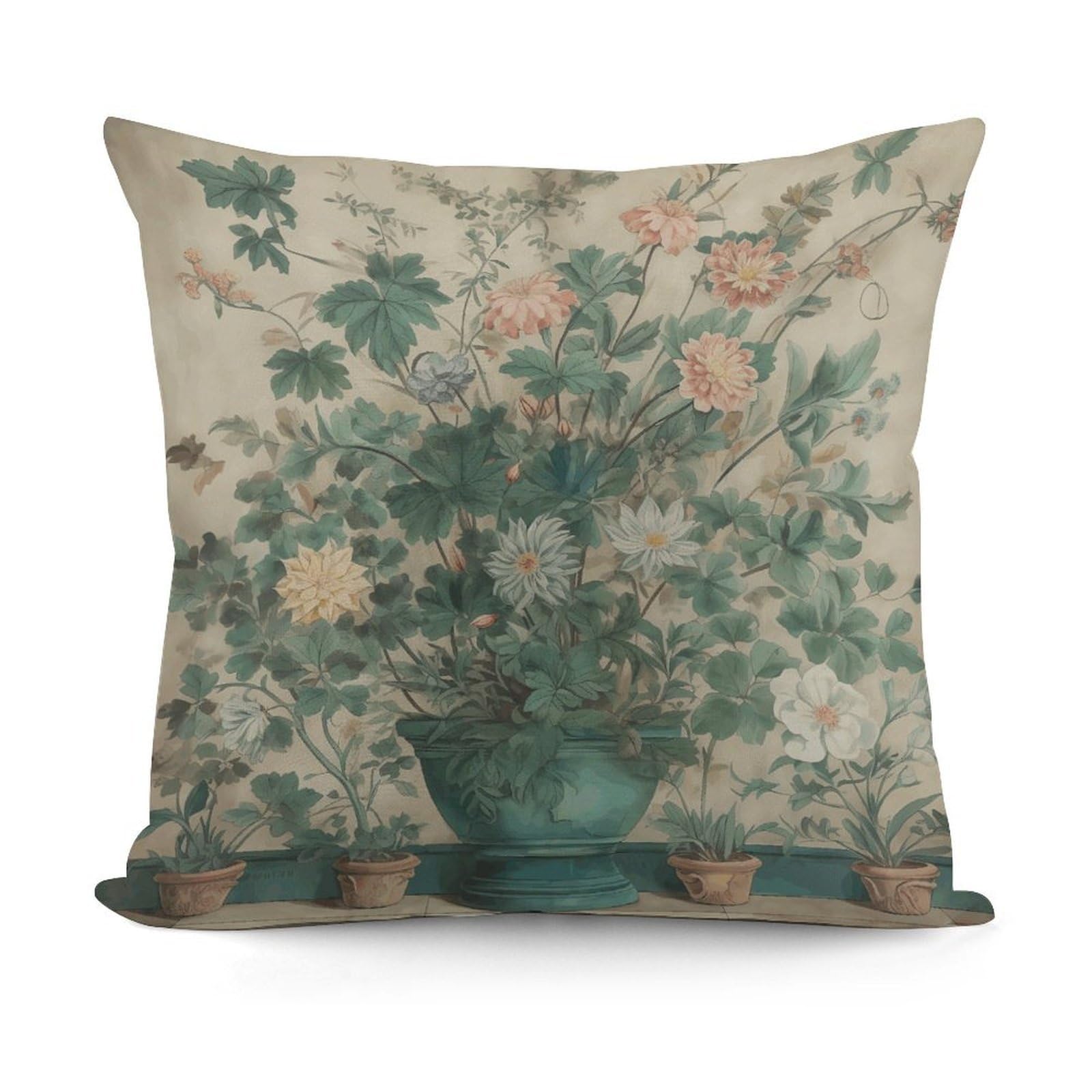 VstaDank A Watercolor Flower Painting Throw Pillow Covers 18x18 Inch Soft Couch Home Decor Cushion Cover Comfortable Plush Square Cushion Case Farmhouse Decorative Pillowcase for Living Couch