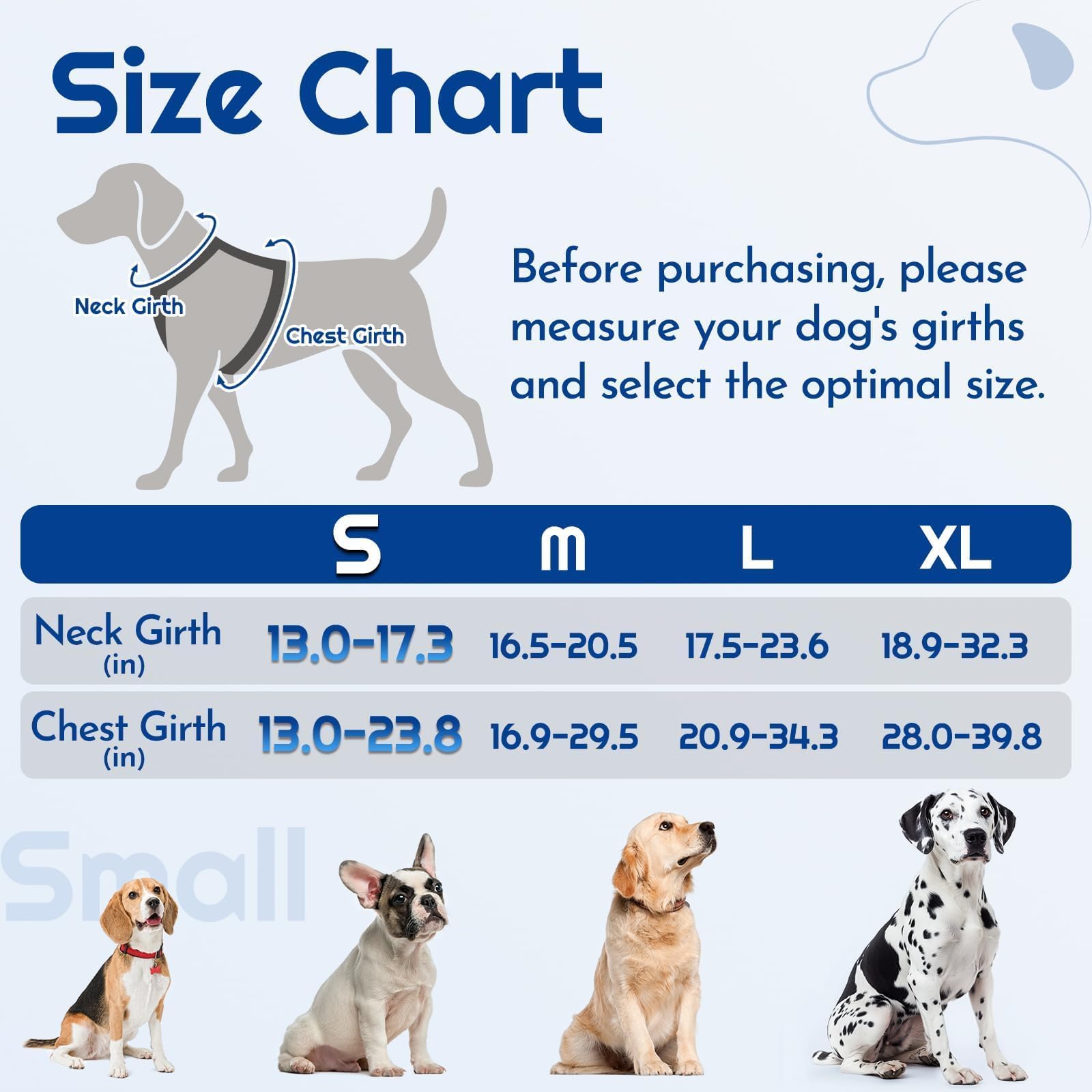 Eagloo Harnais pour chien de petite taille, réglable, anti-traction, avec 3 boucles, doux, rembourré, facile à promener avec poignée, gilet réfléchissant anti-étranglement avec 2 clips pour laisse,