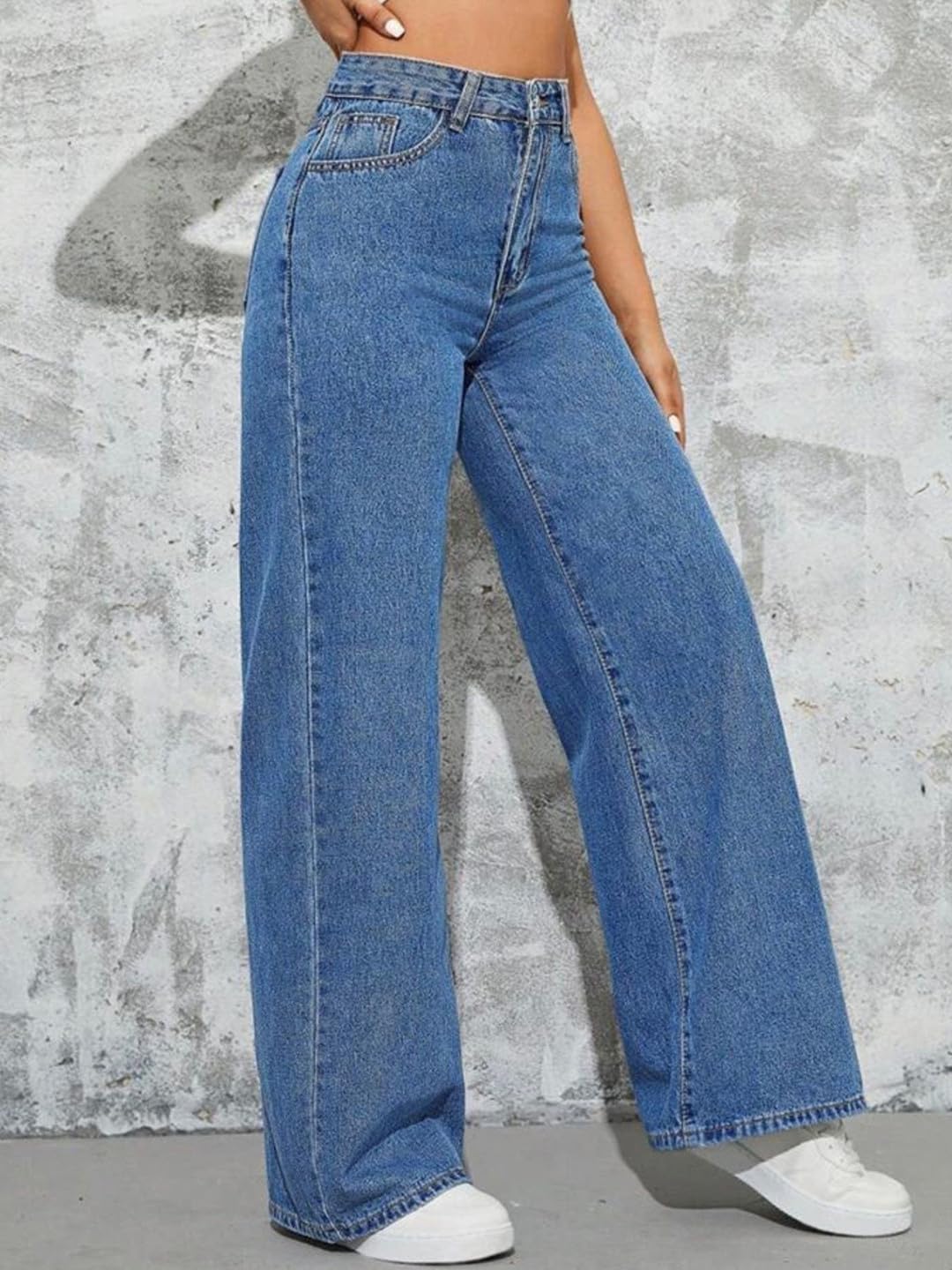 GRECIILOOKS Jeans cargo para mujer, pierna ancha, cintura alta, holgados, ajuste casual, diseño de bolsillo