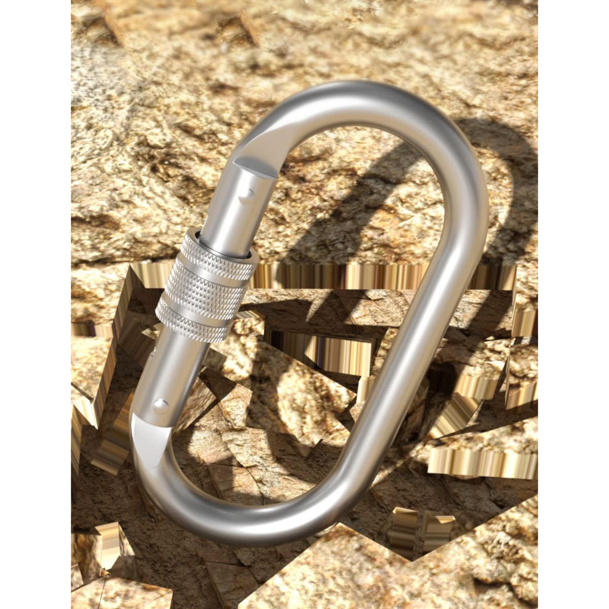 Robuster Karabinerhaken, verschließbar, 25 kn, 2540 kg, Haken mit Schraubverschluss, Mehrzweck-Karabiner, für Klettern, Takelage, Seile, Hängematten