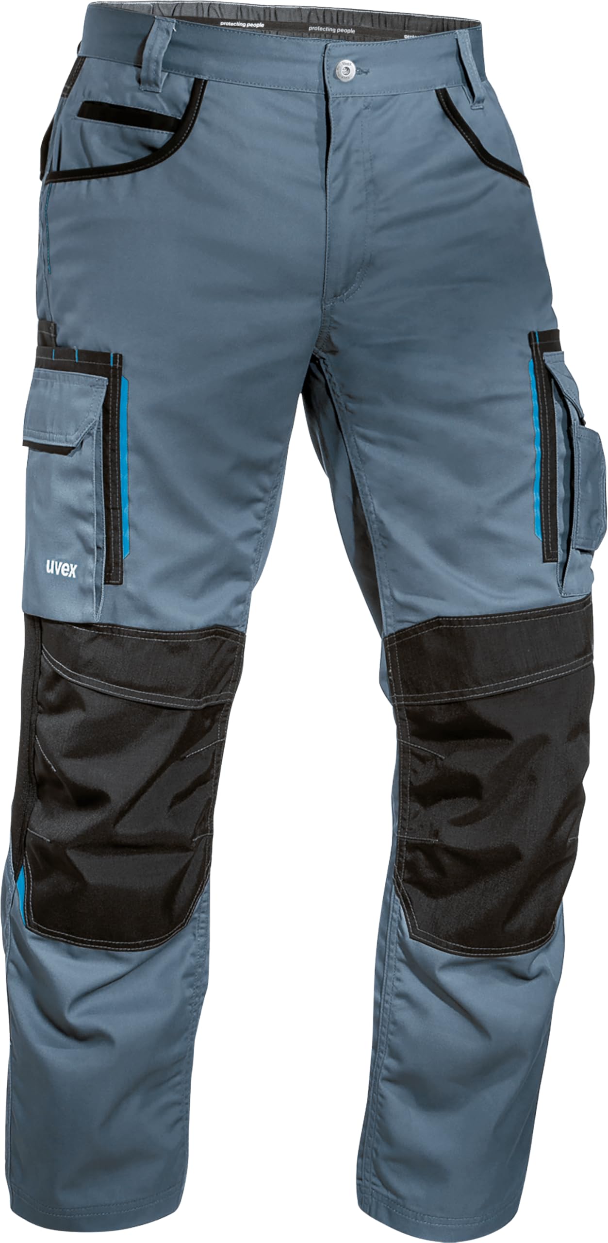 Uvex Tune-Up Pantalones de Trabajo Largos para Hombre: Pantalones de Trabajo Resistentes con Bolsillos para Rodilleras - 35% algodón - Azul Noche - 50