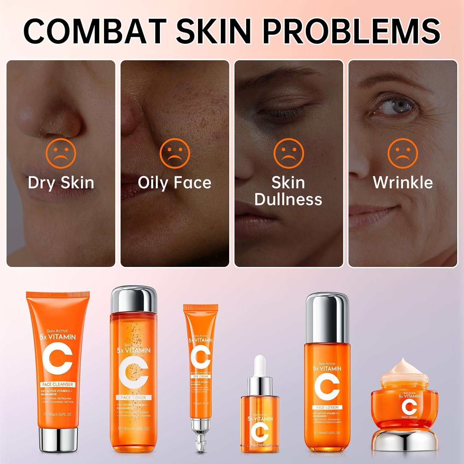 open travel-ready set showing all six items