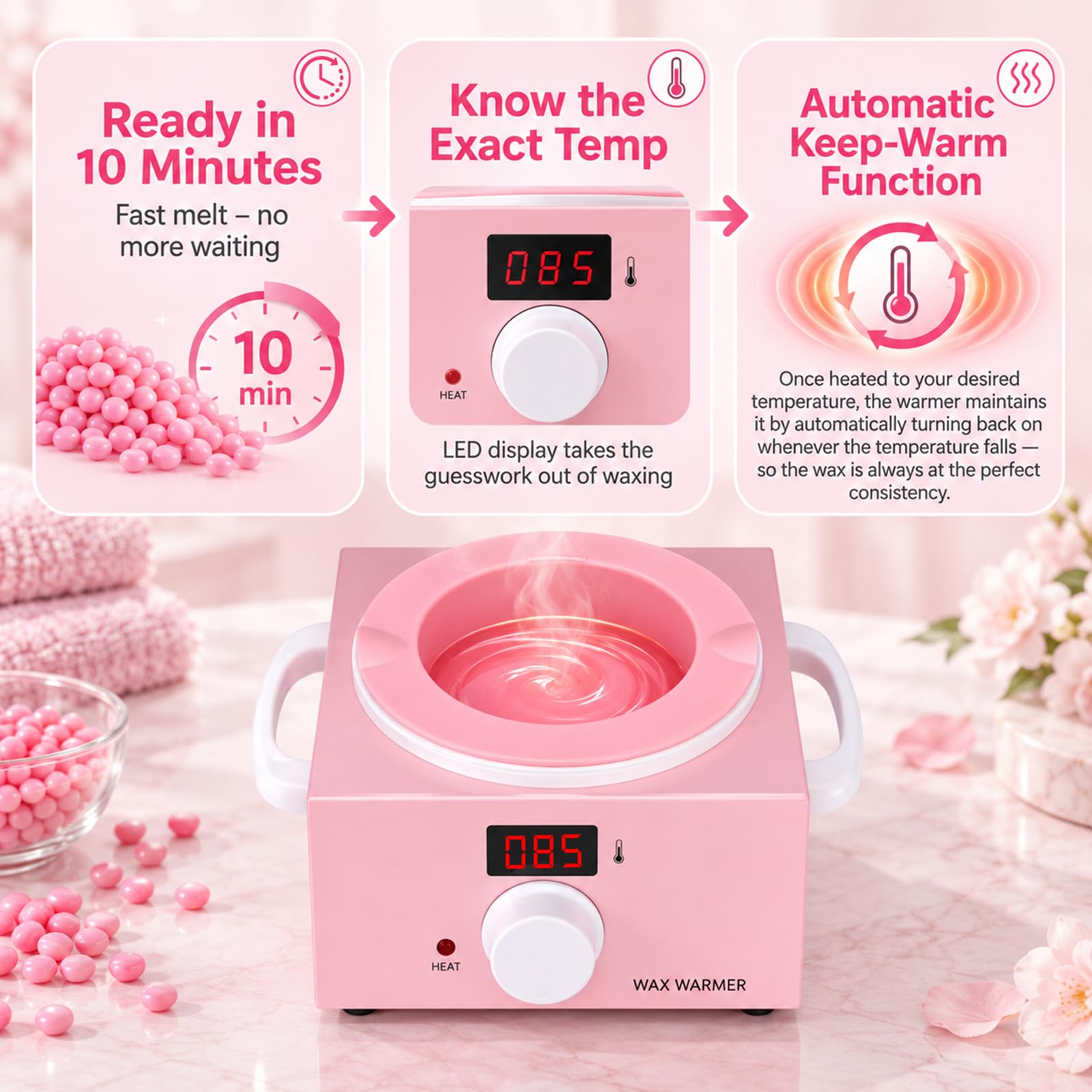 Beauty Star Macchina di riscaldamento della cera di Digital con la fodera del vaso di cera